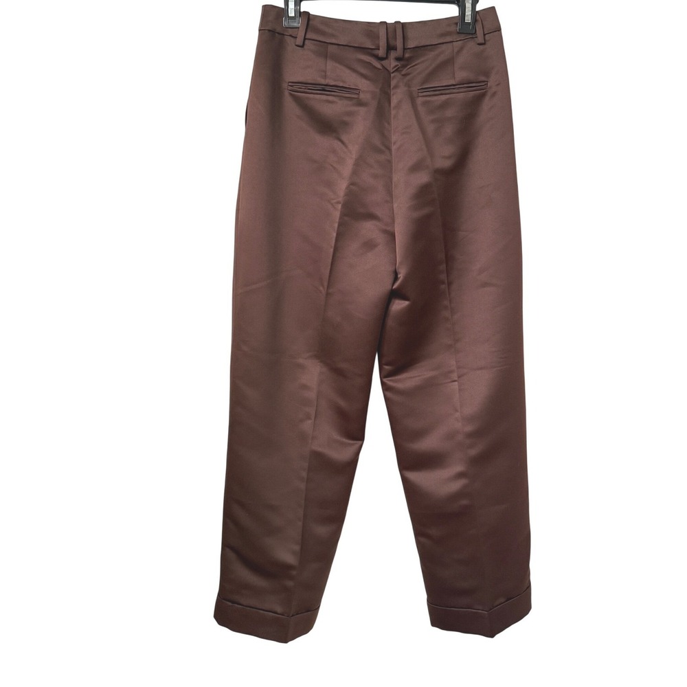 J. CREW Wide-leg pleated pant in duchesse satin brown - Picture 8 of 9